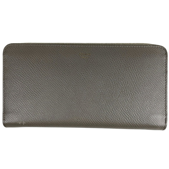 Celine Zip Long Wallet Gray Leather - Picture 1 of 6